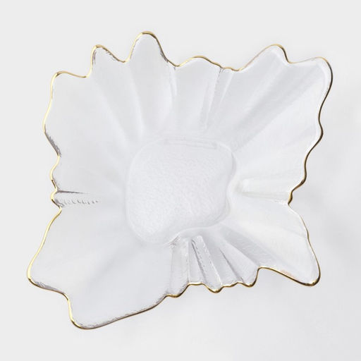 Ваза для фруктов «Рени», 24×22×6 см, с золотой отводкой, стекло, прозрачная