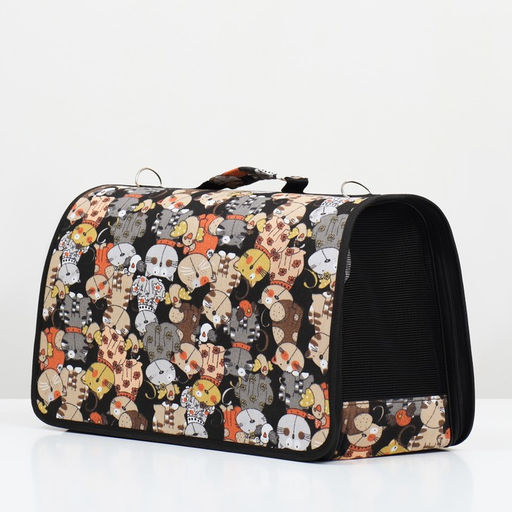 Сумка-переноска каркасная Кошки, размер M, 40 х 21 х 27 см - Пижон фото 3