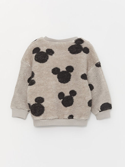Bisiklet Yaka Mickey Mouse Desenli Uzun Kollu Erkek Bebek Sweatshirt - Waikiki фото 3