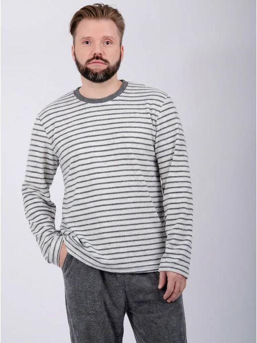 Пижама Вояж 2 серая, махра - Малина фото 5