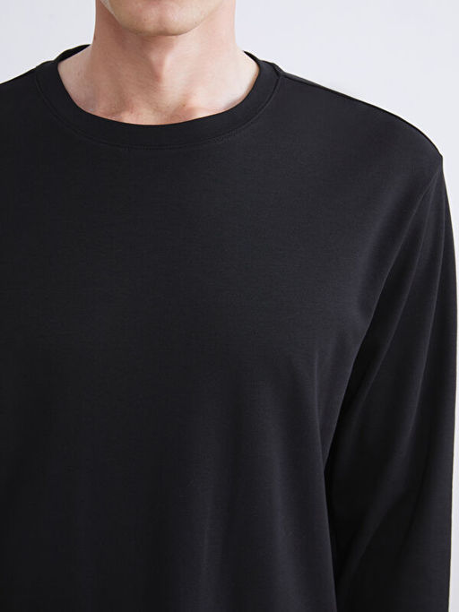 Bisiklet Yaka Uzun Kollu Erkek Sweatshirt