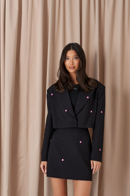 Жакет Annete А5538 укороченный черный фото 3