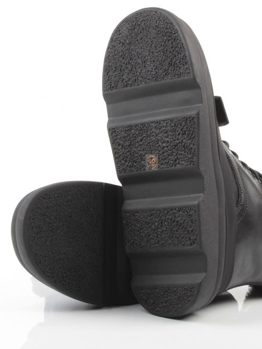 04-PAJ76-1Z BLACK Ботинки зимние женские (натуральная кожа, натуральный мех, 100% шерсть)