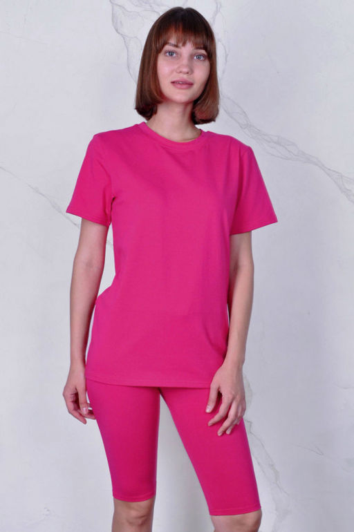 Арт. 2715 Костюм с велосипедками 42-50 (5 шт) Цвет:верх-фуксия, низ-фуксия - Калинка фото 4