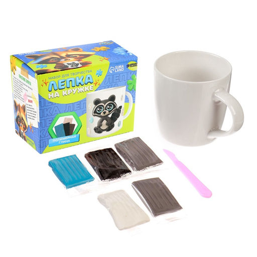 Кружка для декорирования полимерной глиной «Серый енот», 300 мл