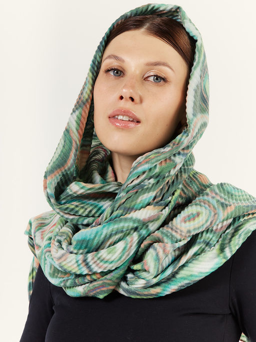 Большой, мягкий, тонкий и очень нежный двусторонний палантин с рисунком - Tantino фото 4