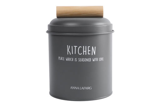 Банка для сыпучих продуктов, 1 л, металл/дерево, графитовая, Local - Anna lafarg фото 2