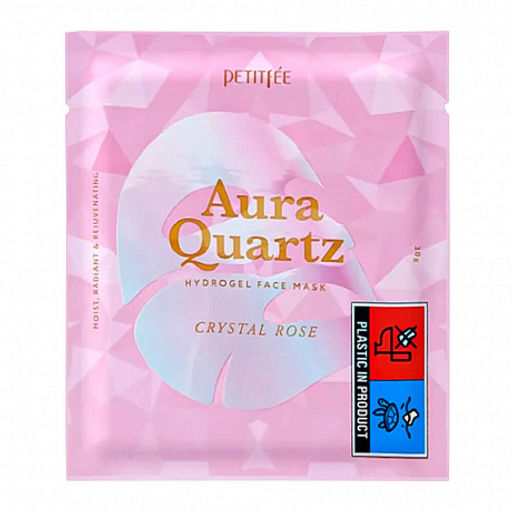 Petitfee Aura Quartz Hydrogel Face Mask Crystal Rose 30g*1ea - Кварцевая гидрогелевая маска для лица 30гр.*1шт