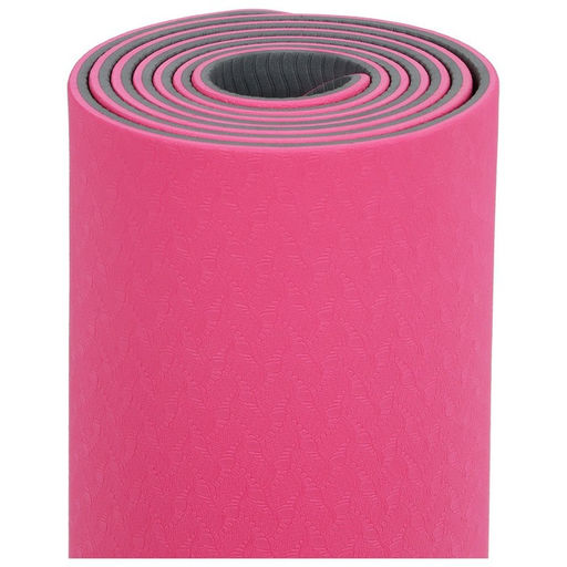 Коврик для йоги Sangh, 183х61х0,6 см, цвет розовый/серый  фото 6