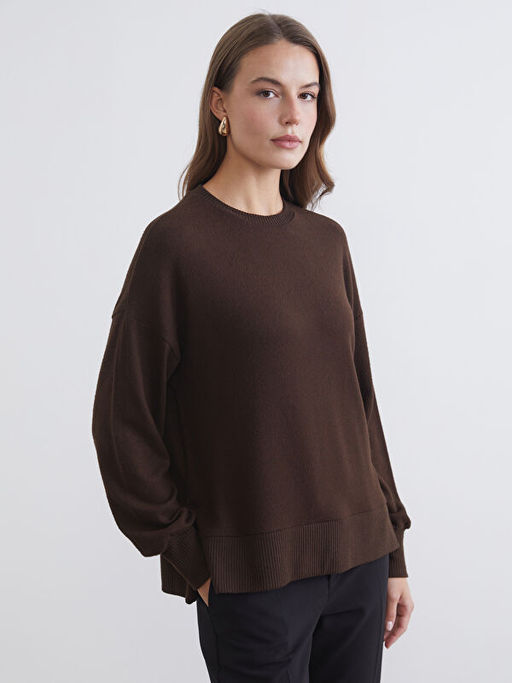 Bisiklet Yaka Oversize Kad?n Sweatshirt