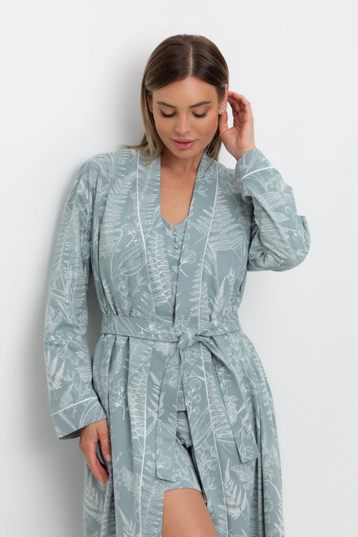 Е 50005/24/пыльно-голубой,лесной гербарий халат жен