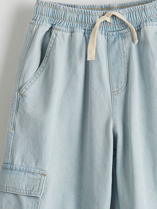 Beli Lastikli Erkek ?ocuk Kargo Jean Pantolon