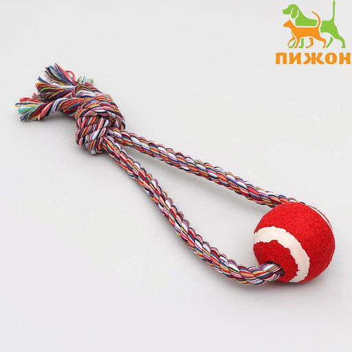 Игрушка канатная Вираж с мячом, до 135 г, до 37 см, микс цветов