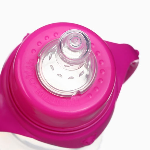 Бутылочка для кормления M&B «Любимая доченька», классическое горло, с ручками, от 0 мес., 150 мл., приталенная, розовый