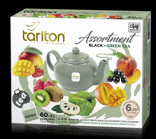 TARLTON. Ассорти. Black and Green карт.пачка, 60 пак.