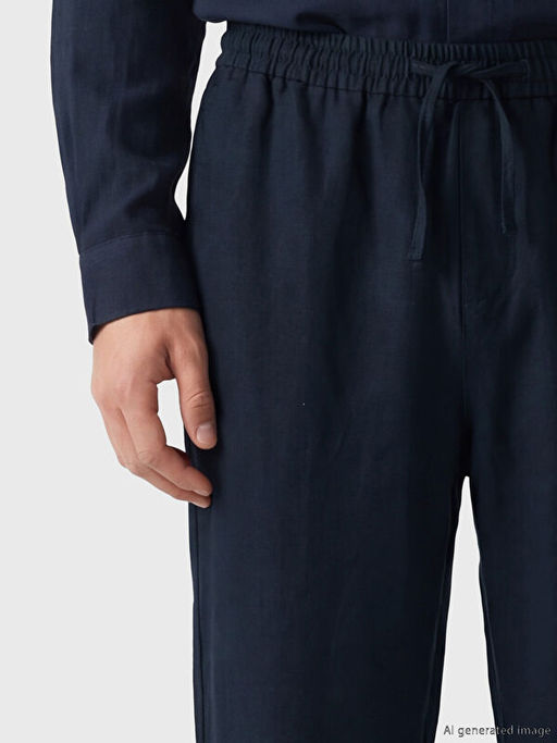 Regular Fit %100 Keten Erkek Pantolon - Waikiki фото 3