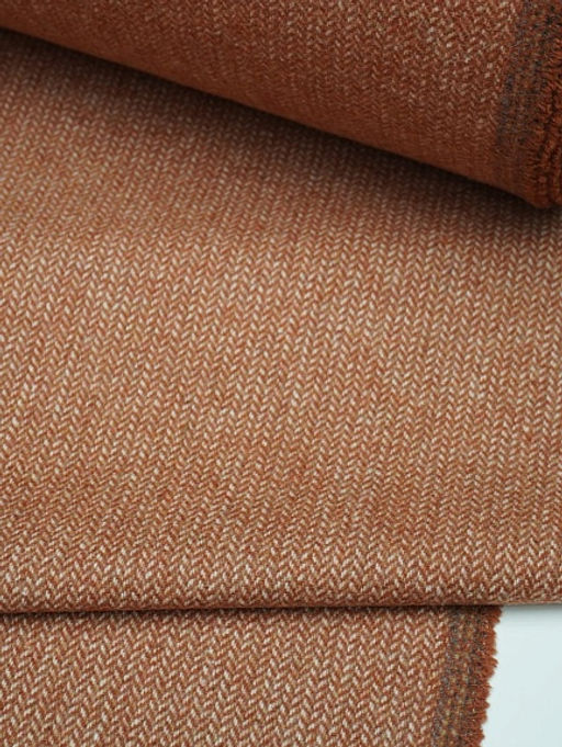 Шерсть пальтово-костюмная Твид Мелкая елочка цв.терракотово-бежевый, ш.1.5м, шерсть-40%, п/э-60% - Купава фото 8