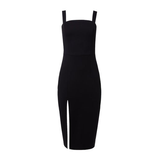 Платье женское миди MINAKU: PartyDress коктейльное, чёрное, размер 48
