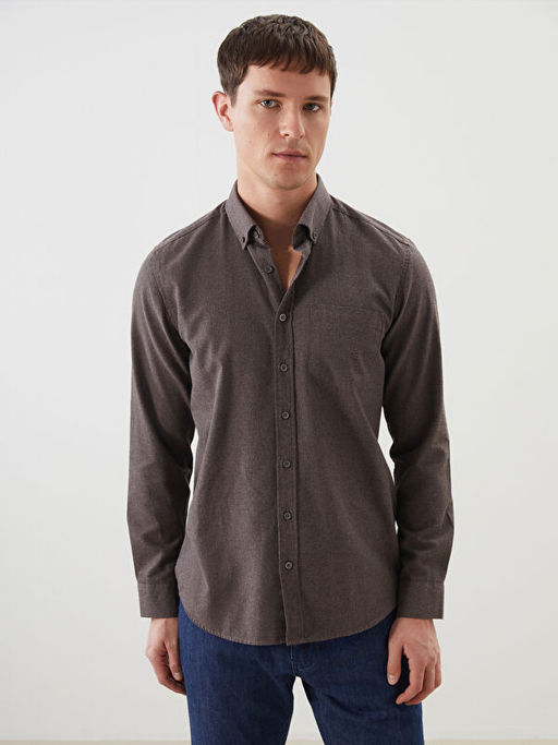 Regular Fit Uzun Kollu Gabardin Erkek G?mlek