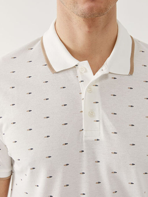 Polo Yaka K?sa Kollu Desenli Pike Erkek Ti??rt