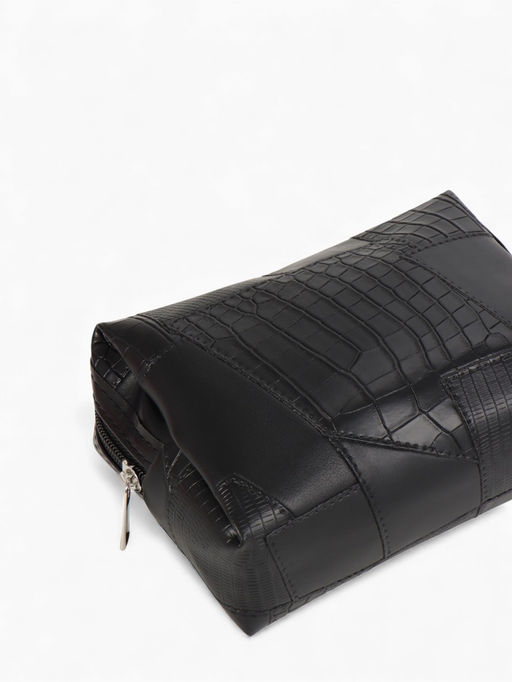 Косметичка ONE COLOR, на молнии, искусственная кожа, чёрная