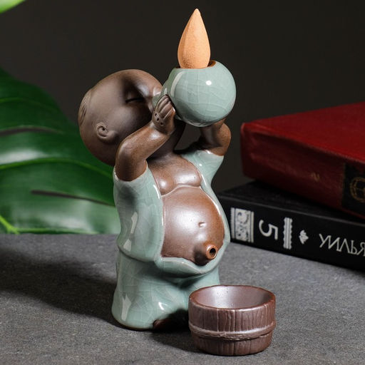 Подставка для благовоний TAKE IT EASY «Мальчик пьет», стелющийся дым, 13×8×9 см