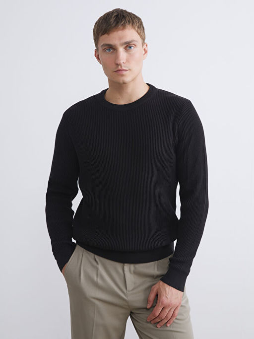 Bisiklet Yaka Erkek Triko Kazak