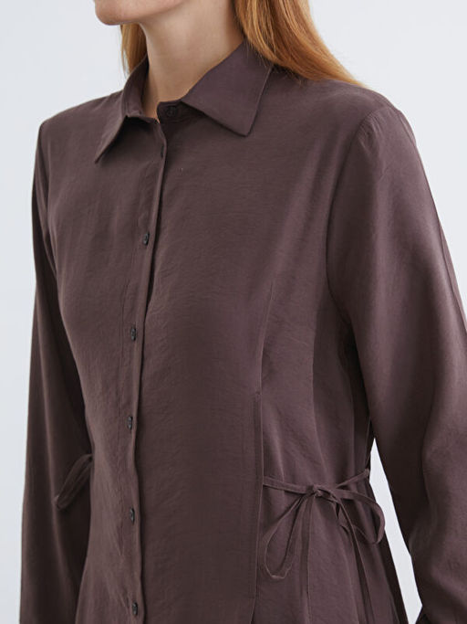 Beli Ba?lamal? Modal Kar???ml? G?mlek Elbise