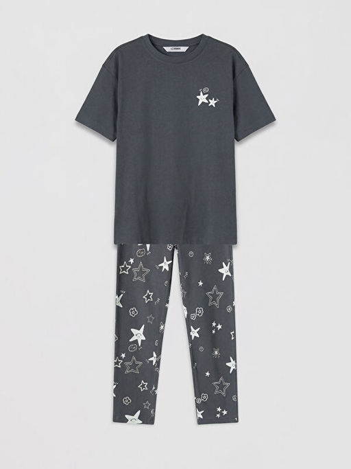 Пижама для девочки Bisiklet Yaka Desenli Pijama Tak?m