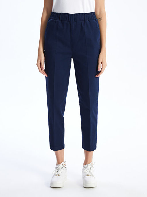 Beli Lastikli D?z Gabardin Kad?n Pantolon