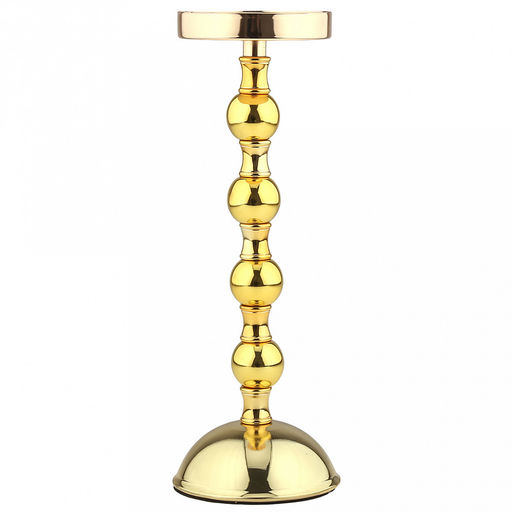 Подсвечник металличсекий "Визави" h25,8см, чаша д8,4см, h1,9см, пластмассовая ножка, нескользящее основание д9см, золотой, в коробке (Китай)