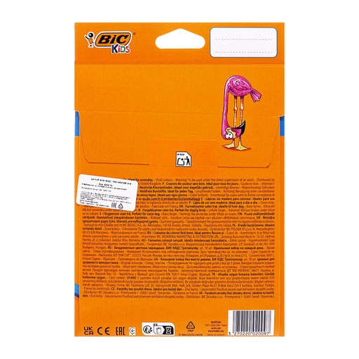 Карандаши цветные 18 цветов, детские, шестигранные, BIC Kids Tropicolors, пластиковые, ударопрочный грифель 3.2 мм