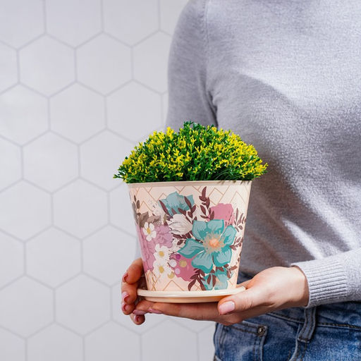 Цена за 2шт. Горшок для цветов Доляна Фрезия, 800 мл, цвет бежевый