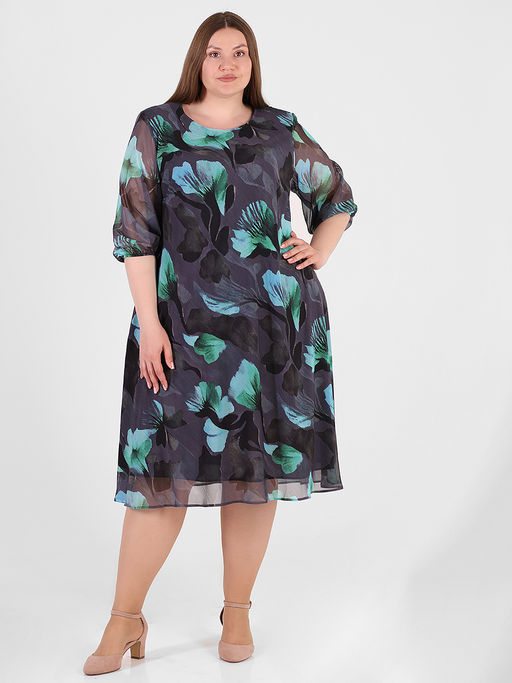 Белорусское шифоновое платье с цветочным принтом - Almond фото 8