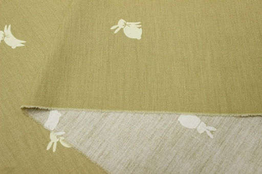 Сатин Зайка с бантиком цв.бежево-желтый, СОРТ2, ш.2.35м, хлопок-100%, 110гр/м.кв - Купава фото 6