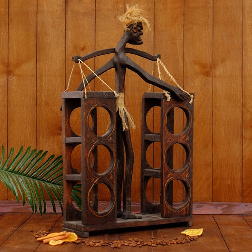 Подставка под бутылки «Абориген с коромыслом», 60×35×12 см