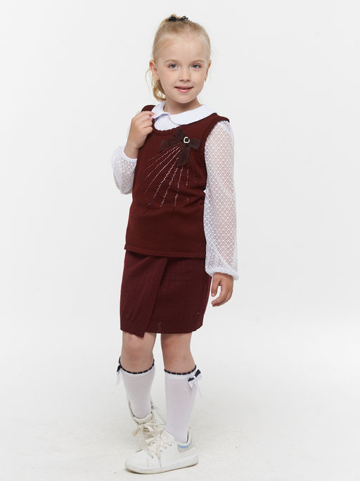 Жилет для девочек 213-7066. 1096 бордо