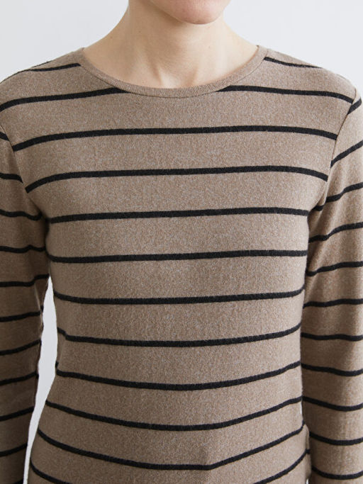 Bisiklet Yaka ?izgili Kad?n Ti??rt