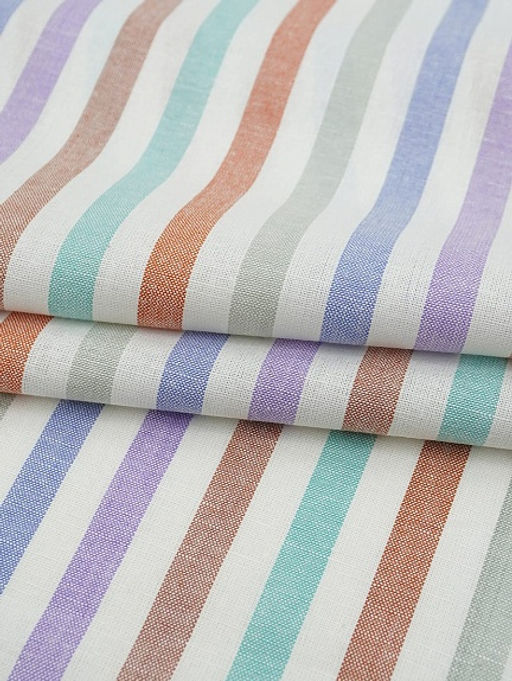 Холст полотенечный Мятные/красные/серые полосы, ш.0.5м, лен-30%, хл-70%, 140гр/м.кв - Купава фото 3