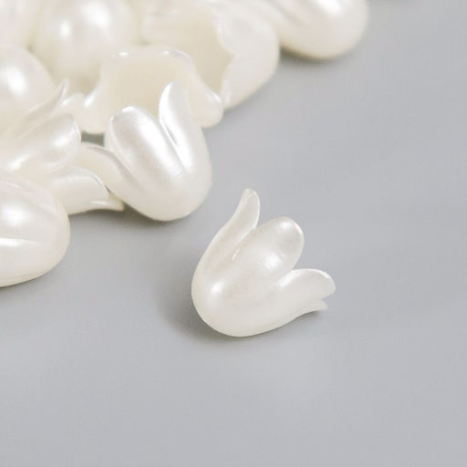 Цена за 2 шт. Бусины для творчества пластик «Колокольчик жемчужный» набор 40 шт. 1×0.9×0.9 см