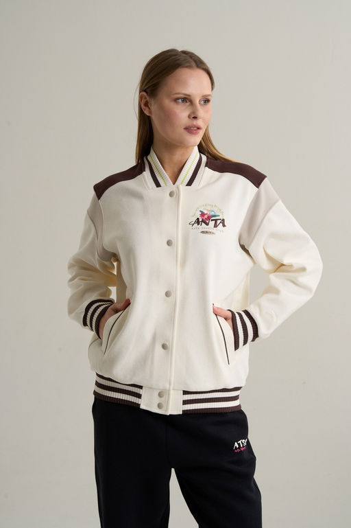 Бомбер Серо-белый ANTA SPORTS CLUB Knit Track Top  фото 2