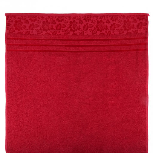 Полотенце махровое "Сильвия" 70х130см, гладкокрашенное, 375г/м2, вишневый (Россия)