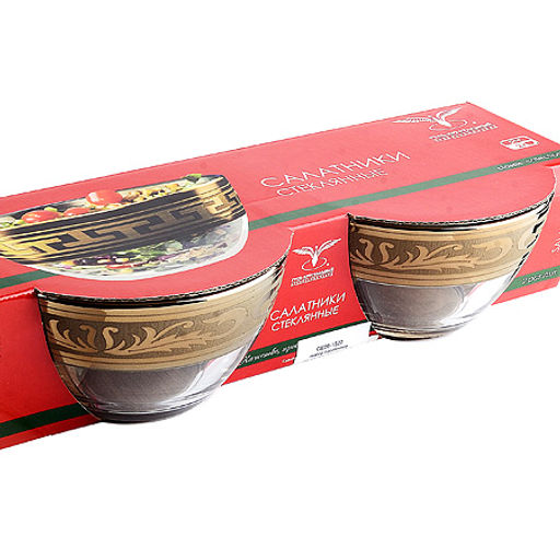 GE09-1322 Набор салатников 2 шт 570 мл Русский узор стекло (х12)