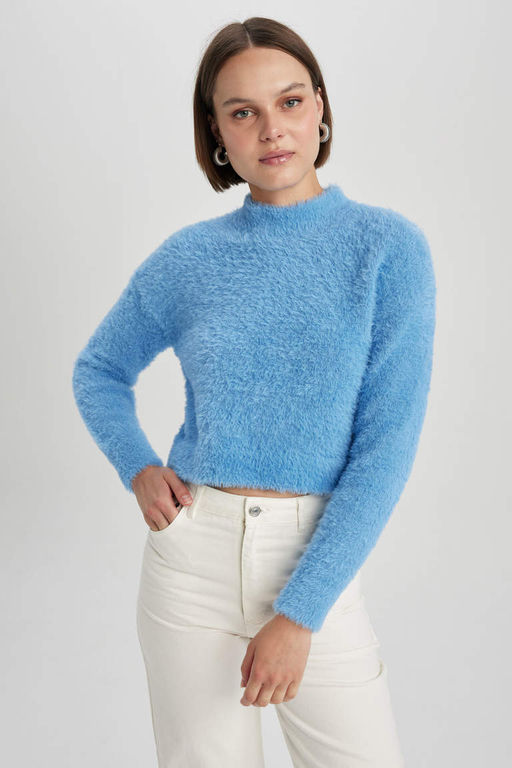 Свитер стандартного кроя с полуводолазкой - Defacto фото 4