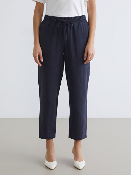 Havu? Kesim Dokulu Kad?n M?slin Pantolon