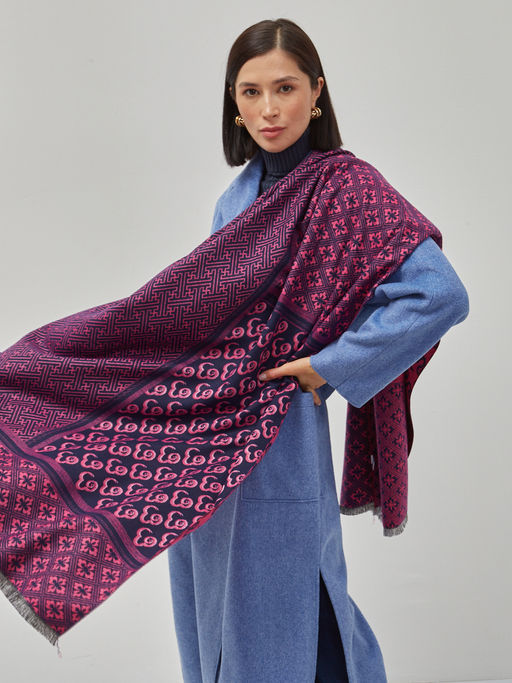 В составе шерсть ! теплый двусторонний палантин - Tantino фото 7