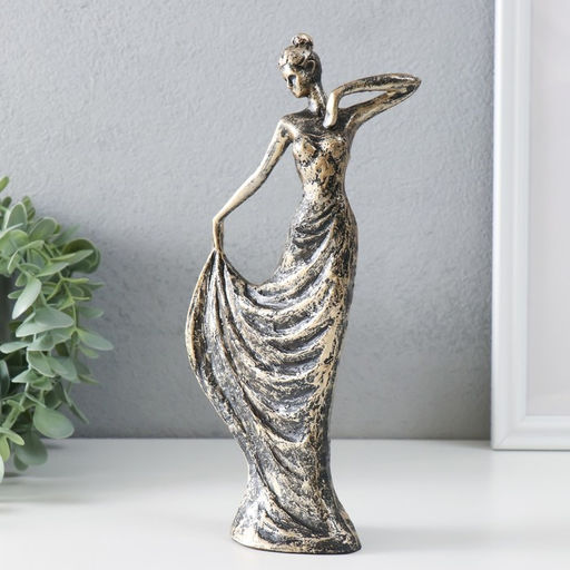 Фигурка полистоун «Танец девушки», под бронзу, 12×6×23 см