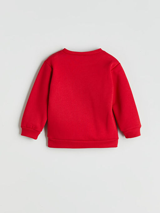 Bisiklet Yaka Bask?l? K?z ?ocuk Sweatshirt