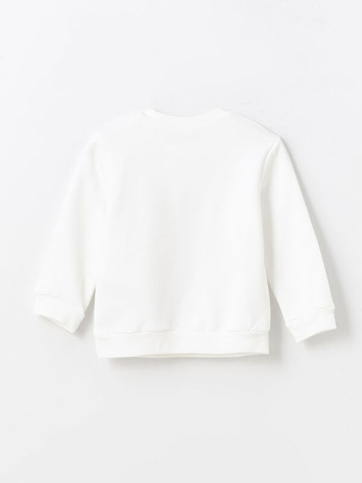 Bisiklet Yaka Uzun Kollu Bask?l? K?z Bebek Sweasthirt