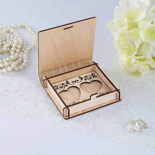 Шкатулка под кольца Любовь, неокрашенная, 10х9,5х2,6 см - Simaland фото 3